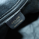 CELINE Shoulder Bag Leather Black Gold Auth mr1642-20