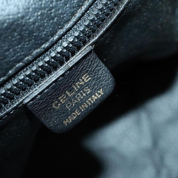 CELINE Shoulder Bag Leather Black Gold Auth mr1642