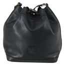 CELINE Shoulder Bag Leather Black Gold Auth mr1642-13