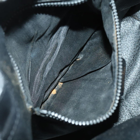 CELINE Shoulder Bag Leather Black Gold Auth mr1642