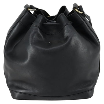 CELINE Shoulder Bag Leather Black Gold Auth mr1642 - 0