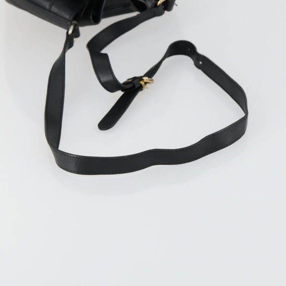 CELINE Shoulder Bag Leather Black Gold Auth mr1642