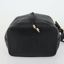 CELINE Shoulder Bag Leather Black Gold Auth mr1642-5