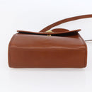 CELINE Hand Bag Leather 2way Brown gold Auth mr1643-11