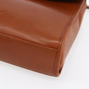 CELINE Hand Bag Leather 2way Brown gold Auth mr1643-12