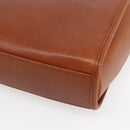 CELINE Hand Bag Leather 2way Brown gold Auth mr1643-14