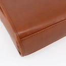 CELINE Hand Bag Leather 2way Brown gold Auth mr1643-15