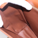 CELINE Hand Bag Leather 2way Brown gold Auth mr1643-21