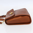 CELINE Hand Bag Leather 2way Brown gold Auth mr1643-4