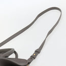 SAINT LAURENT Petit Cabas Hand Bag Leather 2way Gray Gold Auth mr1644-15