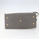 SAINT LAURENT Petit Cabas Hand Bag Leather 2way Gray Gold Auth mr1644-5