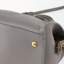 SAINT LAURENT Petit Cabas Hand Bag Leather 2way Gray Gold Auth mr1644-9