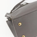 SAINT LAURENT Petit Cabas Hand Bag Leather 2way Gray Gold Auth mr1644-16