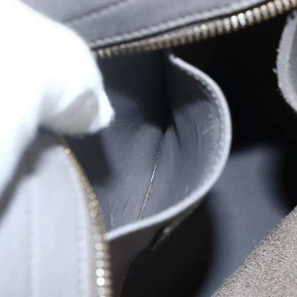 SAINT LAURENT Petit Cabas Hand Bag Leather 2way Gray Gold Auth mr1644