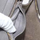 SAINT LAURENT Petit Cabas Hand Bag Leather 2way Gray Gold Auth mr1644-12