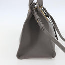 SAINT LAURENT Petit Cabas Hand Bag Leather 2way Gray Gold Auth mr1644-3