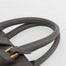 SAINT LAURENT Petit Cabas Hand Bag Leather 2way Gray Gold Auth mr1644-14