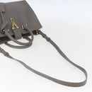SAINT LAURENT Petit Cabas Hand Bag Leather 2way Gray Gold Auth mr1644-8
