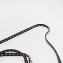 VALENTINO Studs Tote Bag Leather 2way Black Gold Silver Auth mr1645-14