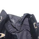 VALENTINO Studs Tote Bag Leather 2way Black Gold Silver Auth mr1645-21