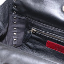 VALENTINO Studs Tote Bag Leather 2way Black Gold Silver Auth mr1645-23