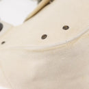 Chloe Hand Bag Canvas Leather White Auth mr1648-9