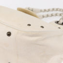 Chloe Hand Bag Canvas Leather White Auth mr1648-14