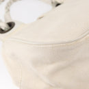 Chloe Hand Bag Canvas Leather White Auth mr1648-15