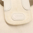 Chloe Hand Bag Canvas Leather White Auth mr1648-10