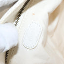 Chloe Hand Bag Canvas Leather White Auth mr1648-12