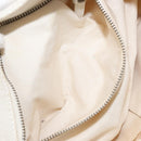 Chloe Hand Bag Canvas Leather White Auth mr1648-20