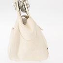 Chloe Hand Bag Canvas Leather White Auth mr1648-4