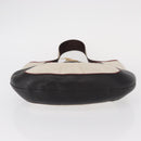 CELINE World Cup 2002 Schoudertas Leer Wit Zwart Zilver Auth mr1649-6