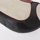 CELINE World Cup 2002 Shoulder Bag Leather White Black Silver Auth mr1649-14