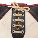 CELINE World Cup 2002 Schoudertas Leer Wit Zwart Zilver Auth mr1649-18
