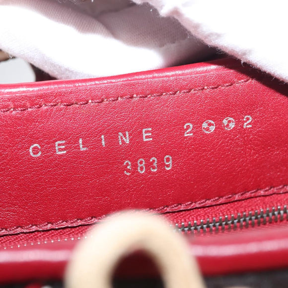 CELINE World Cup 2002 Schoudertas Leer Wit Zwart Zilver Auth mr1649