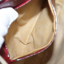 CELINE World Cup 2002 Shoulder Bag Leather White Black Silver Auth mr1649-22