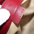 CELINE World Cup 2002 Schoudertas Leer Wit Zwart Zilver Auth mr1649-25