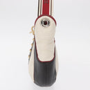 CELINE World Cup 2002 Shoulder Bag Leather White Black Silver Auth mr1649-4