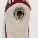 CELINE World Cup 2002 Shoulder Bag Leather White Black Silver Auth mr1649-6