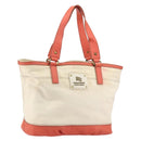 BURBERRY Blue Label Hand Bag Canvas Leather Beige Orange Auth mr1650-1