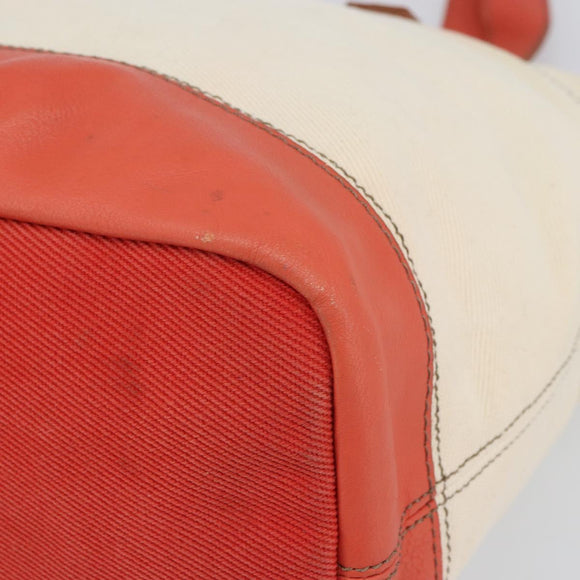 BURBERRY Blue Label Hand Bag Canvas Leather Beige Orange Auth mr1650