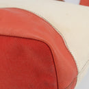 BURBERRY Blue Label Hand Bag Canvas Leather Beige Orange Auth mr1650-12