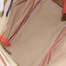 BURBERRY Blue Label Hand Bag Canvas Leather Beige Orange Auth mr1650-17