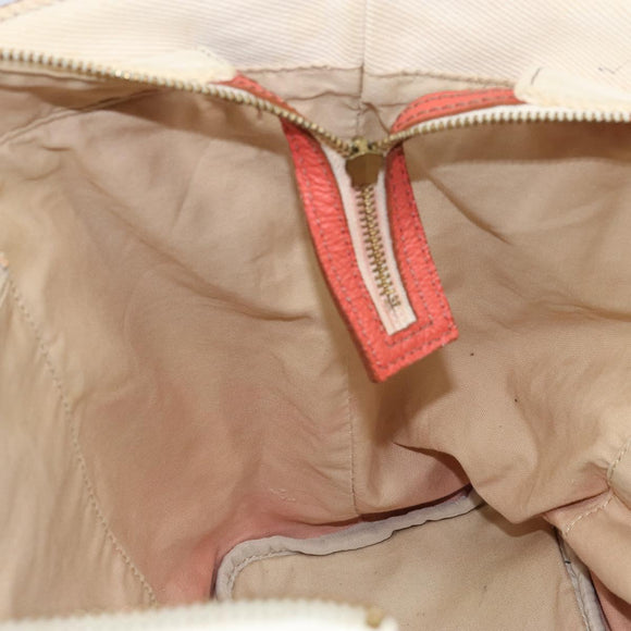 BURBERRY Blue Label Hand Bag Canvas Leather Beige Orange Auth mr1650