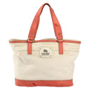 BURBERRY Blue Label Hand Bag Canvas Leather Beige Orange Auth mr1650-2
