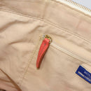 BURBERRY Blue Label Hand Bag Canvas Leather Beige Orange Auth mr1650-20