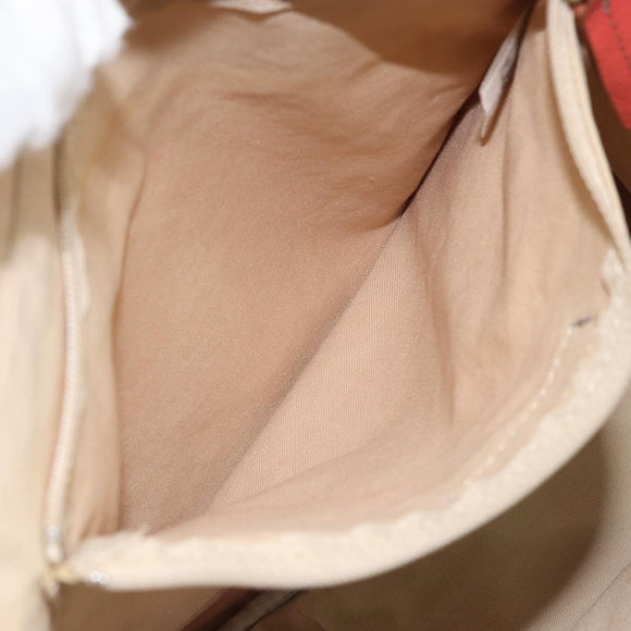 BURBERRY Blue Label Hand Bag Canvas Leather Beige Orange Auth mr1650