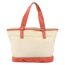 BURBERRY Blue Label Hand Bag Canvas Leather Beige Orange Auth mr1650-3