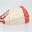 BURBERRY Blue Label Hand Bag Canvas Leather Beige Orange Auth mr1650-5